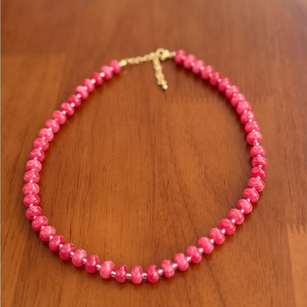 Elegant Pink Beaded Necklace
